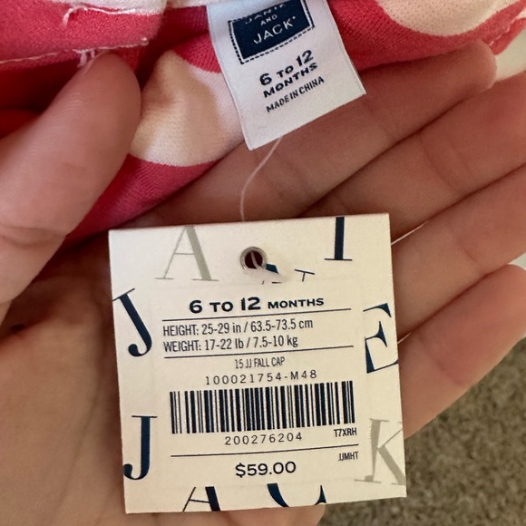 NWT! Janie and Jack infant striped dress! Size: 6-12 months. Cute button details - Picture 6 of 8